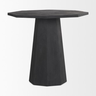 Mercana Maxine Hexagonal Black Wood Foyer Table