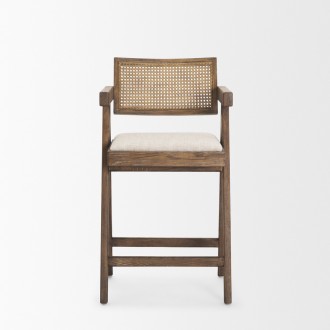 Mercana Indie Medium Brown With Cane Counter Stool Front