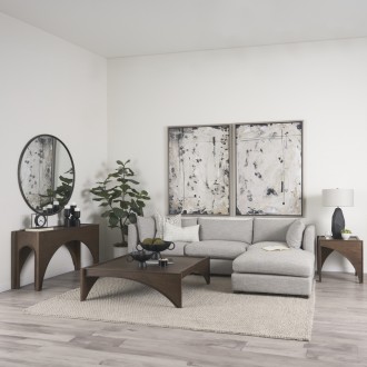 Mercana Laraya Medium Brown Wood With Arches End Table