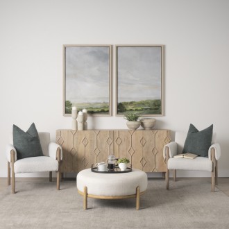 Mercana Heera Light Brown Diamond w/ Shelf Motif Sideboard
