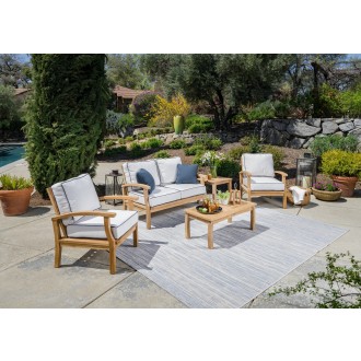 Tortuga Outdoor 5pc Teak Loveseat And Coffee Table Set