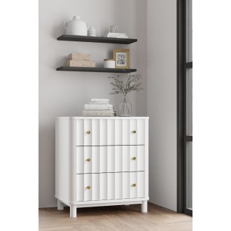 Alpine Furniture Stapleton 3 Drawer Small Chest in White - Lifestyle