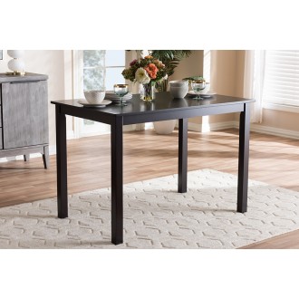 Baxton Studio Eveline Modern Espresso Brown Finished Wood 43-Inch Dining Table - Lifestyle