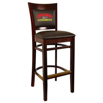 H&D Seating Sloan Barstool with Customized Embroidery - Dark Walnut