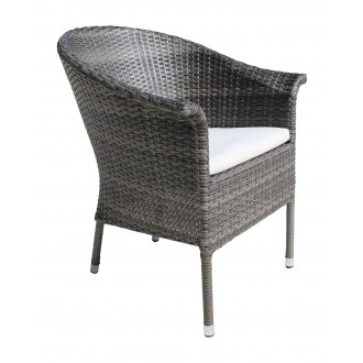 Hospitality Rattan Patio Ultra Stackable Woven Armchair With Cushion