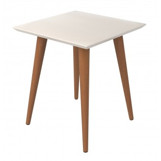Utopia 19.68" High Square End Table - Off White and Maple Cream 