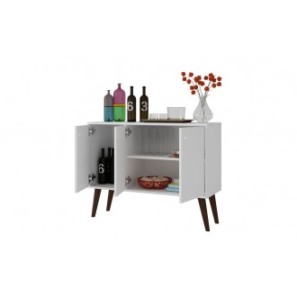 Bromma 35.43" Buffet Stand with 3 Shelves and 3 Doors in White