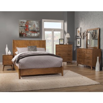 Flynn Standard King Panel Bed in Acorn - Lifestyle
