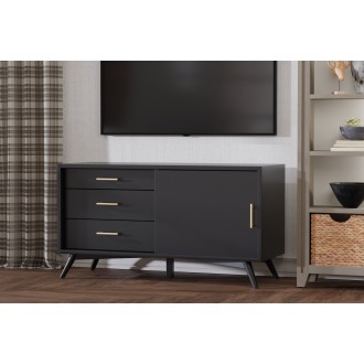 Alpine Furniture Flynn Small TV Console in Black - Lifestyle