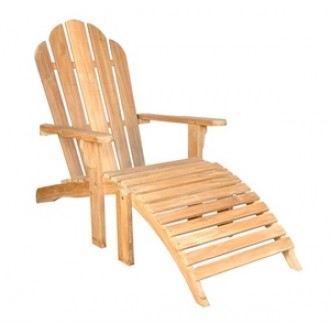 Anderson Teak Adirondack With Ottoman - Angled