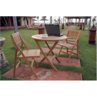 Anderson Teak Windsor 31-inch Round Picnic Folding Table