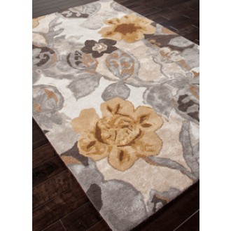 Jaipur Blue Petal Pusher Hand-Tufted White & Nickel Rug