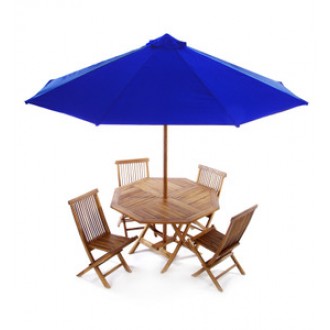 6 Piece Folding Table Set - Blue