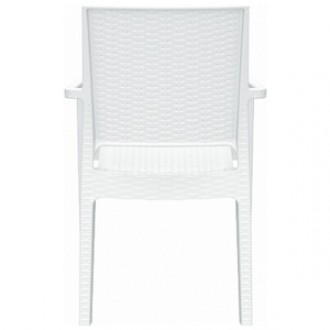 Ibiza Resin Wickerlook Dining Arm Chair White