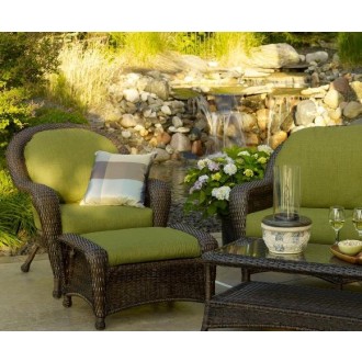 Outdoor Greatroom Company Balsam Outdoor Furniture Collection - Ottoman - Lifestyle