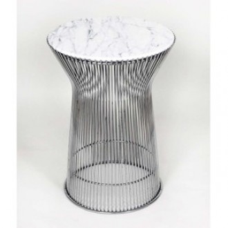 Stilnovo Mid Century Side Table with White Carrera style Marble Top