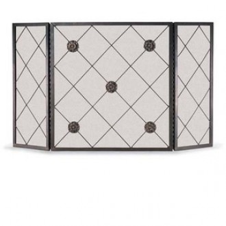 Fireside America Napa Forge Rosettes 3 Panel Screen - Brushed Bronze