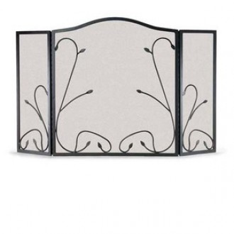 Fireside America Napa Forge Leaf And Vine 3 Panel Screen - Black