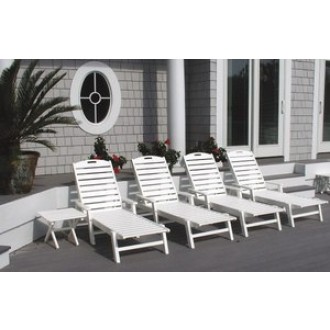 POLYWOOD¨ Nautical Wheeled Chaise with Arms - Stackable