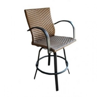 Outdoor Greatroom Company Saddle Swivel Barstool - Front Side Angle