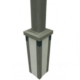 Outdoor Greatroom Company Grey Stucco Base - Set of Two - Angle