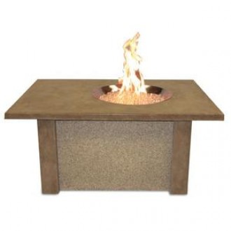 Outdoor Greatroom Company San Juan - Fire Pit Table with Rectangular Burner - Lit
