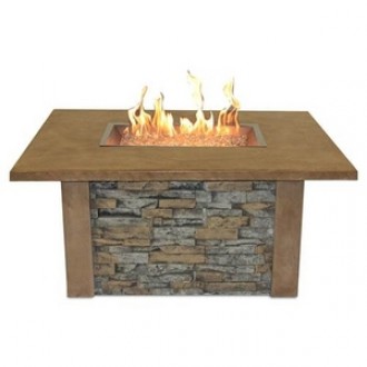 Outdoor Greatroom Company Sierra Fire Pit Table with CF-1224 Burner - Lit