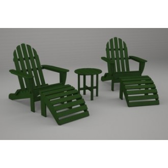 Poly-Wood Classic Adirondack 5-Pc. Casual Set in Green
