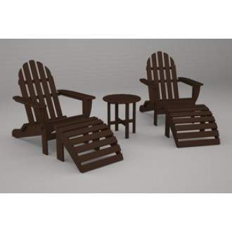 Poly-Wood Classic Adirondack 5-Pc. Casual Set in Mahogany