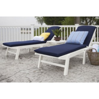 POLYWOOD¨ Nautical 3-Piece Chaise Set with Cushions