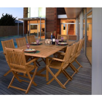 International Home Miami Amazonia Teak Hamburg 9-pc Teak Dining Set