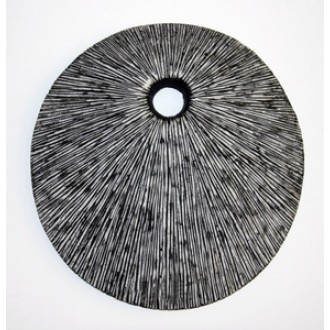 Screen Gems Sandstone Ribbed Round Wall Decor Top Hole - Set of 2