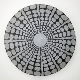Screen Gems Sandstone Fine Polished Round Wall Decor w/ Stardust Pebble Finish - Set of 2