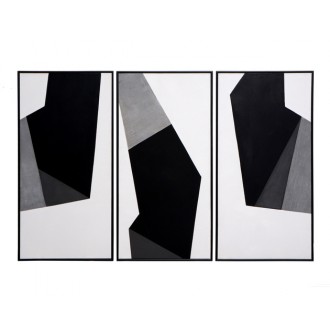 Sunpan Geo Forms (set of 3) - 30" x 60" - Black Floater Frame - Front Angle