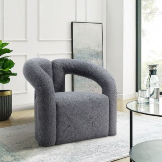 Manhattan Comfort Modern Darian Chenille Accent Chair Grey
