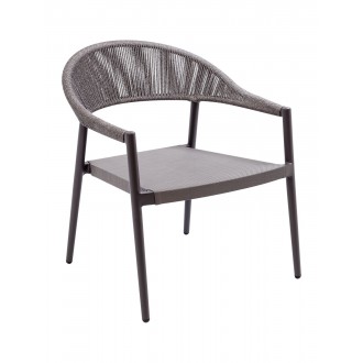 Powder Coated Aluminum Frame Lounge Chair W/ Textilene Seat and Polypropylene Back - 