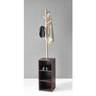 Hutch Storage Coat Rack - Walnut/Natural