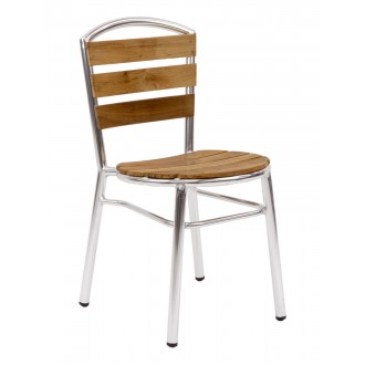 Aluminum Dining Chair - AL-308  - Polished Aluminum - Front