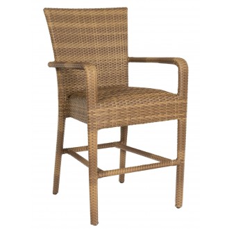 Woodard Et Cetera Padded Counter Stool with Arms in Mocha