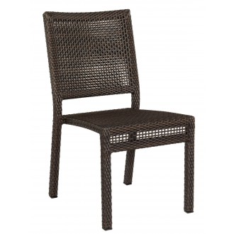 Woodard Et Cetera Miami Dining Side Chair - Stackable in Coffee