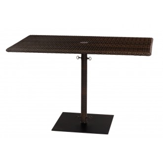 Woodard Et Cetera Rectangular Umbrella Table With Weighted Base - Angled