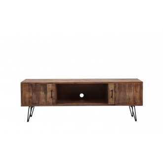 Crawford and Burke Franklin Reclaimed Wood Foldable 60" TV Stand, Frontview