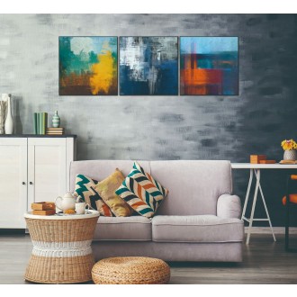 Whiteline Modern Living Terra 3-Piece 28"x28" (each) Canvas Wall Art With Black PS Frame - Lifestyle