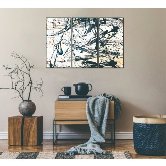Whiteline Modern Living Irena 3-Piece 48"x28" (each) Canvas Wall Art With Black PS Frame - Lifestyle