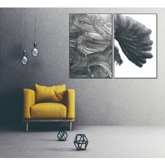 Whiteline Modern Living Paco 2-Piece 40"x60" (each) Canvas Wall Art With Black PS Frame - Lifestyle