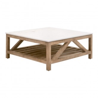 Essentials for Living Spruce Square Coffee Table - Front Side Angle