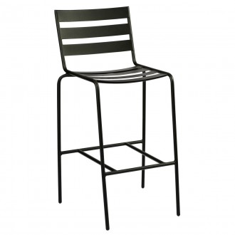 Woodard Café Series Metro Textured Black Stationary Bar Stool