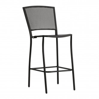 Woodard Café Series Albion Textured Black Stationary Bar Stool