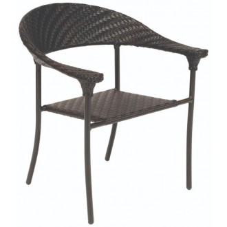 Woodard Barlow Stackable Dining Arm Chair - Angled
