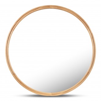 Moe’s Home Collection Alcott Round Mirror Small in Oak